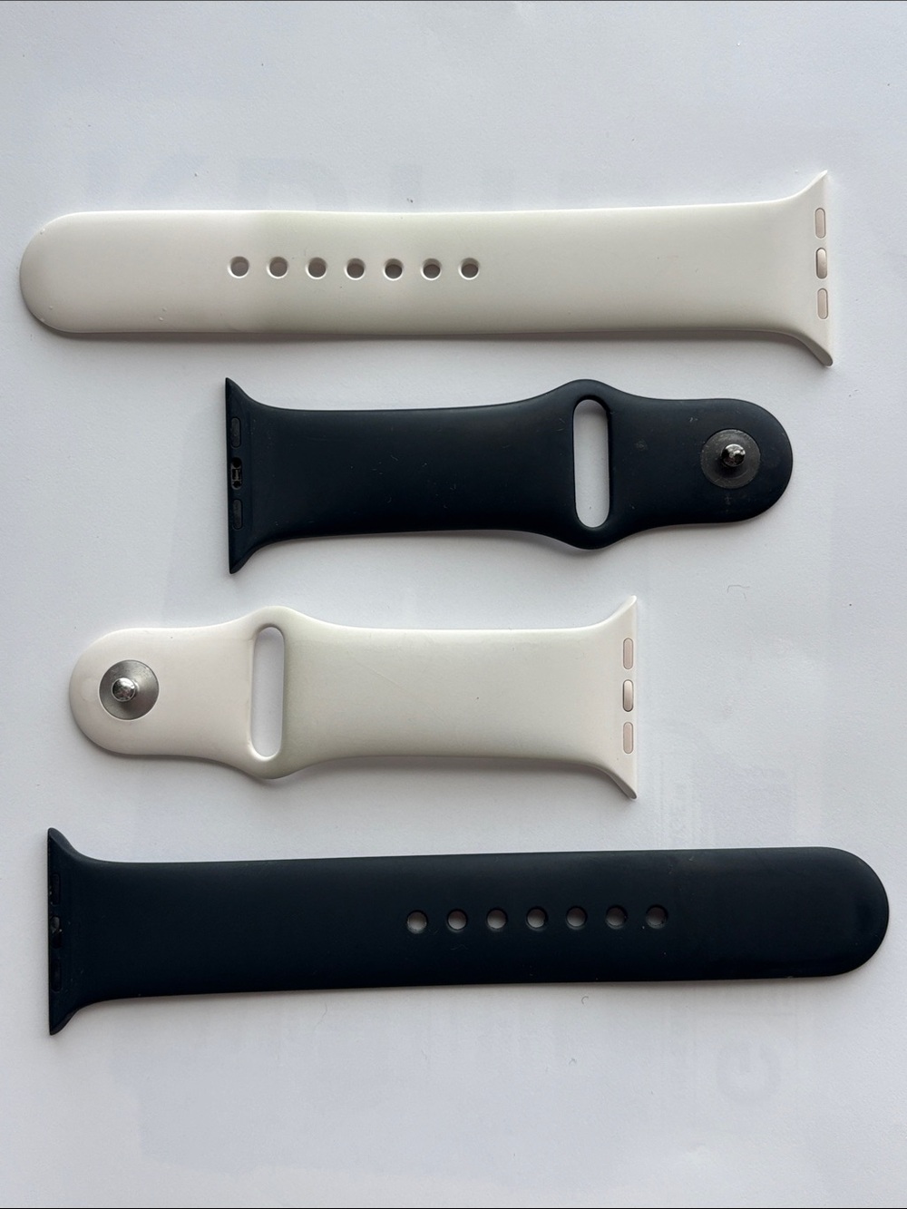 Genuine Apple Black and blush pink Silicone sports Apple Watch Bands 45 46mm M/L
